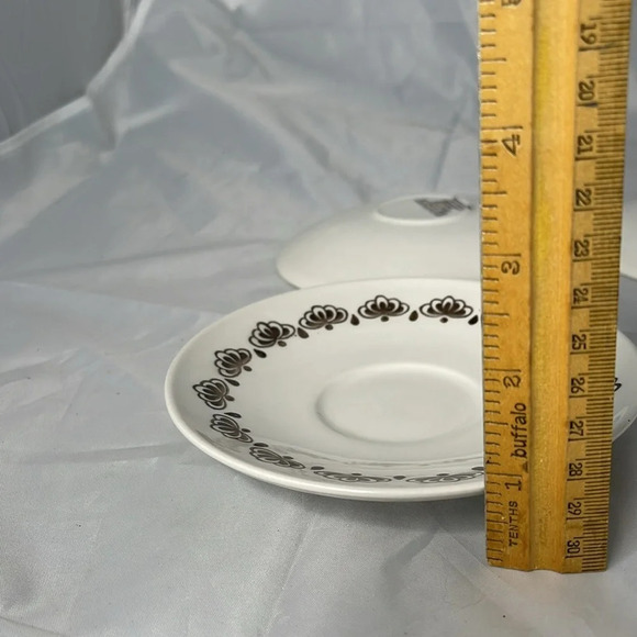 VINTAGE MCM Broadhurst Ironstone Tea Saucers Brown Pattern England Underglaze 4 - Picture 6 of 8